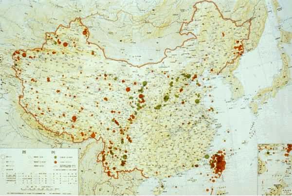 图 中国强地震震中分布图(公元前780～公元1976)