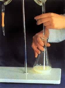 酸碱滴定----氢氧化钠滴定盐酸（酚酞指示剂）：滴定过程中