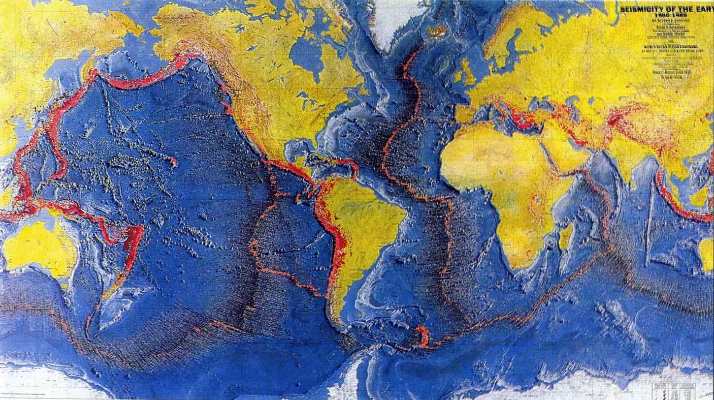 图 全球地震震中分布图（1960～1980）