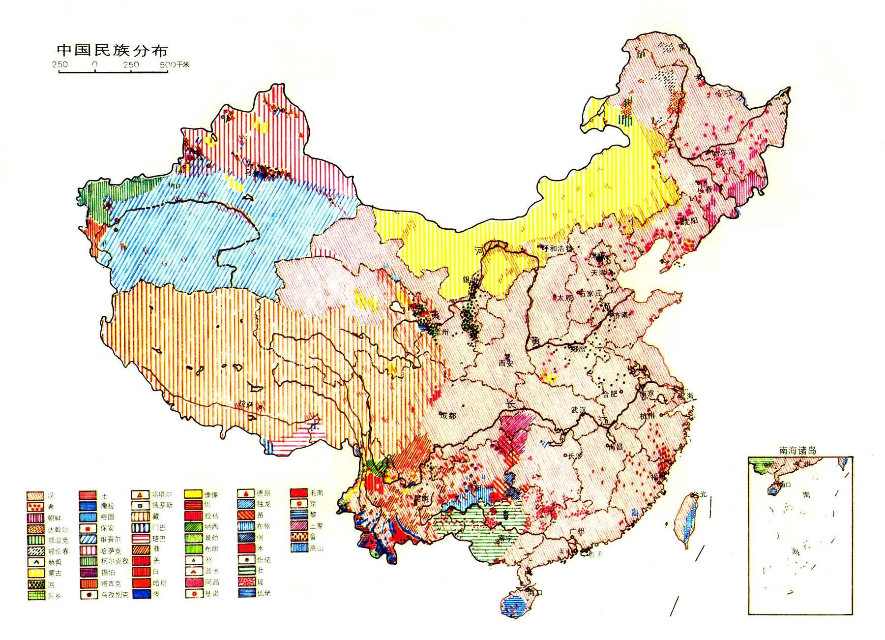 中国民族分布