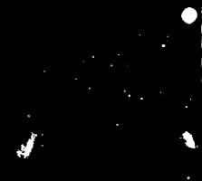 大麦哲伦云和小麦伦云的照片，右上为老人星