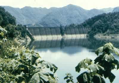 安徽霍山磨子潭水库，大坝为双支墩大头坝，坝高82m，1958年竣工