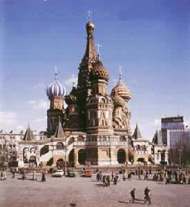 莫斯科华西里·柏拉仁内教堂，俄罗斯建筑杰作，1555～1561年建