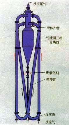气液固三相环流反应器结构示意图