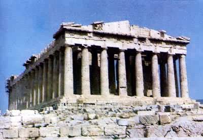 雅典帕提农神庙，希腊最大的多立克柱式神庙，公元前447～前432年建