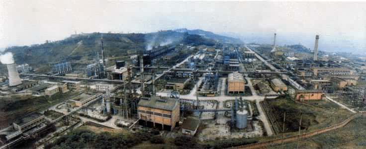 以天然气为原料的中国四川维尼纶厂全景
