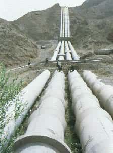 甘肃景川电力提灌一期工程(1974年竣工)预应力输水管道