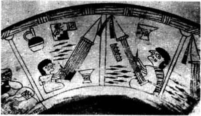 图2　秘鲁出土公元前200年陶碗上的原始腰机