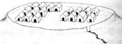 卡拉诺沃遗址新石器时代早期村落复原图