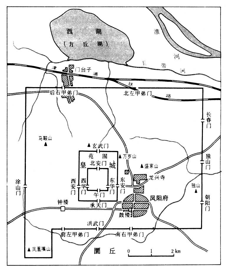 明中都城遗址平面图