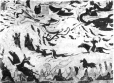 莫高窟第249窟西魏壁画　狩猎图