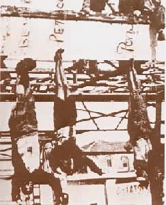 B.A.A.墨索里尼(左1)悬尸米兰广场(1944)