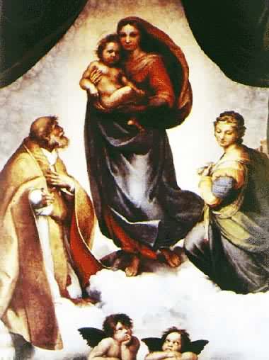 《西斯庭的圣母》意大利著名画家拉斐尔1519年作