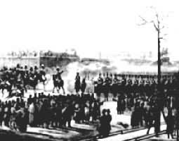 沙皇军队镇压十二月党人起义