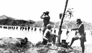 八路军第120师通过唐河时开设的指挥所