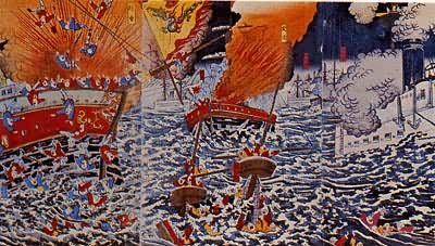 甲午战争中的威海卫海战图