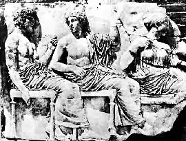帕尔特农神庙的浮雕：波塞冬、阿波罗、阿尔忒弥斯