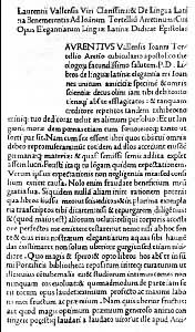 瓦拉的著作《论拉丁语的典雅》扉页
