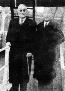 张伯苓和张彭春于1946年秋回国在纽约船上