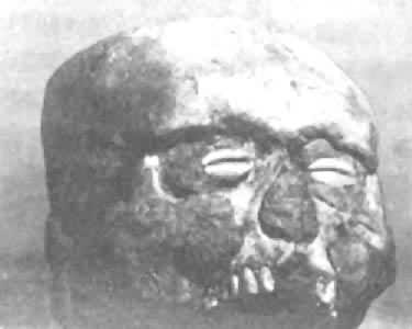耶利哥前陶新石器B的嵌贝壳人头骨