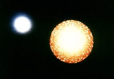1967年6月17日中国首次氢弹试验的火球(左上方亮点为太阳)