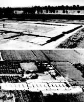 1975～1977年在中国西安市郊区挖掘出的西汉时期武库遗址　上为第一遗址　下为第七遗址