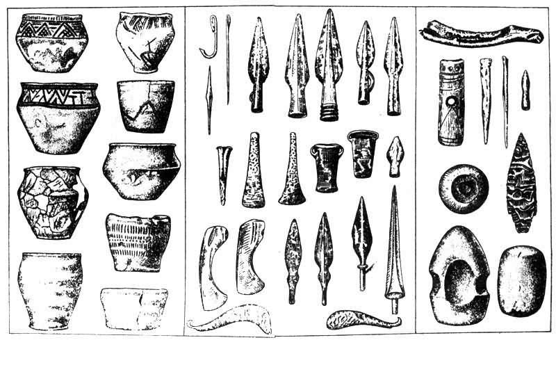 木椁墓文化的陶器、工具、武器等