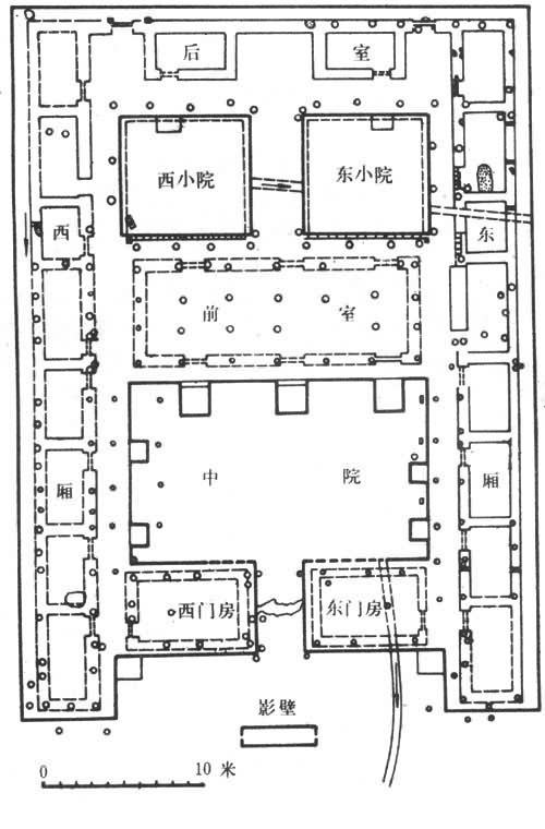 凤雏甲组建筑基址平面图