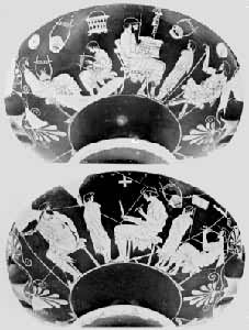 古代雅典陶器上描绘的音乐教育的情景