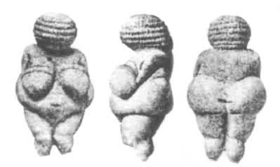 奥瑞纳文化的妇女小雕像