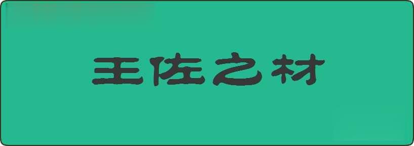 王佐之材造句