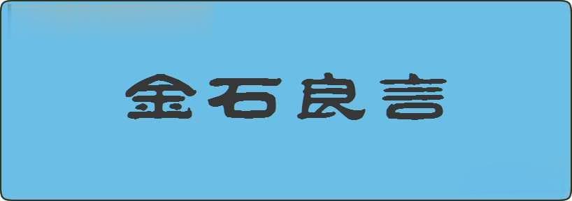 金石良言造句