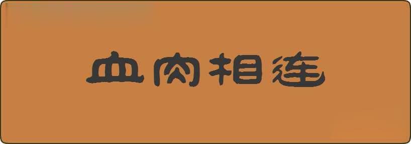 血肉相连造句