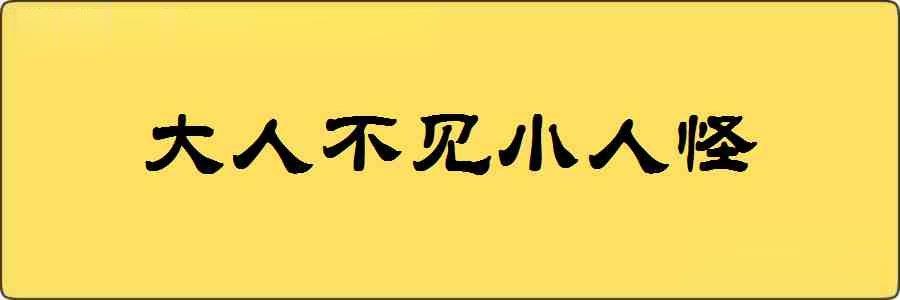 大人不见小人怪造句