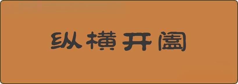 纵横开阖造句