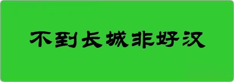 不到长城非好汉造句