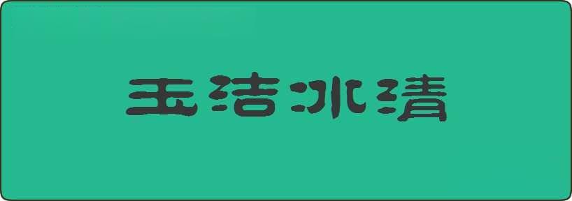 玉洁冰清造句