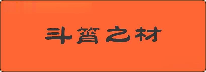 斗筲之材造句