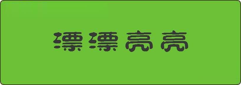 漂漂亮亮造句