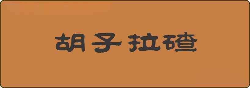 胡子拉碴造句