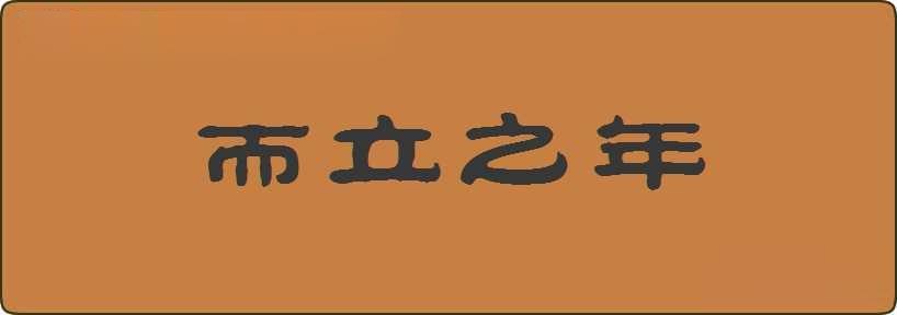 而立之年造句